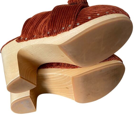 Loeffler Randall Neko Rust Corduroy Stud Clogs Wooden size 6 - Picture 10 of 11